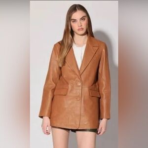 Walter Baker Women's Brown Leather Blazer
